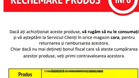 Înghețată retrasă dintr-un lanț de hypermarket-uri din România